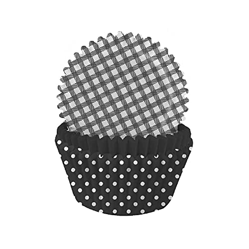Anniversary House CC054A Cupcake-Förmchen mit Gingham- und Punktemix, gepunktet und Gingham-Cupcake-Förmchen zum Backen, Backförmchen aus strapazierfähigem, fettdichtem Papier, 3,2 x 5 cm, Anthrazit, Anniversary House CC054A Cupcake-Förmchen mit Gingham- und Punktemix, gepunktet und Gingham-Cupcake-Förmchen zum Backen, Backförmchen aus strapazierfähigem, fettdichtem Papier, 3,2 x 5 cm, Anthrazit, von Anniversary House