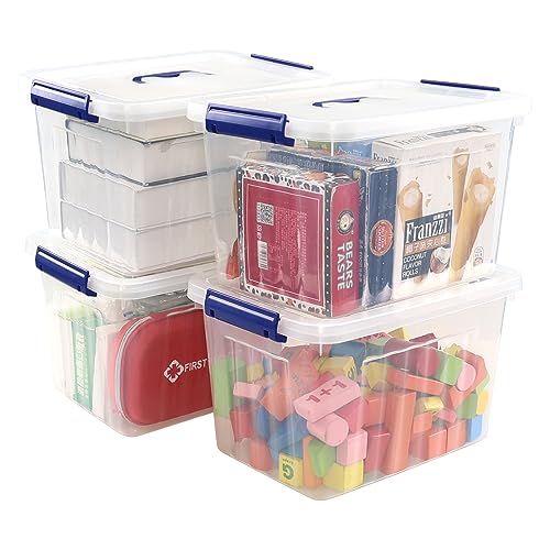 Annkky Aufbewahrungsbox, Aufbewahrungskorb, Aufbewahrung, Kunststoff, mit Deckel, transparent, 10 l, 4 Stück Annkky Aufbewahrungsbox, Aufbewahrungskorb, Aufbewahrung, Kunststoff, mit Deckel, transparent, 10 l, 4 Stück von Annkky