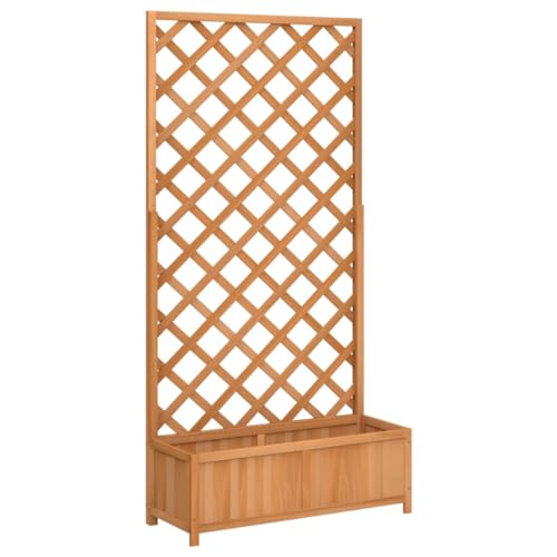 AUVYI Pflanzentopf mit Spalier Hochbeet Balkonkasten Pflanzenkasten Blumentopf Pflanzgefäß Dekokasten Langlebig und Verrottungsbeständig Perfekt für Balkon Garten Terrasse Braun 90x35x180 cm von Annlera