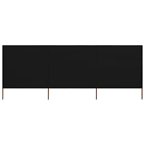 Annlera 3-teiliges Windschutzgewebe 400x160 cm Schwarz Senkrechtmarkise Außen Paravent Outdoor Wetterfest Trennwand Garten Balkon Sichtschutz für Garten Terrasse Windschutz Und Privatsphäre Schutz von Annlera
