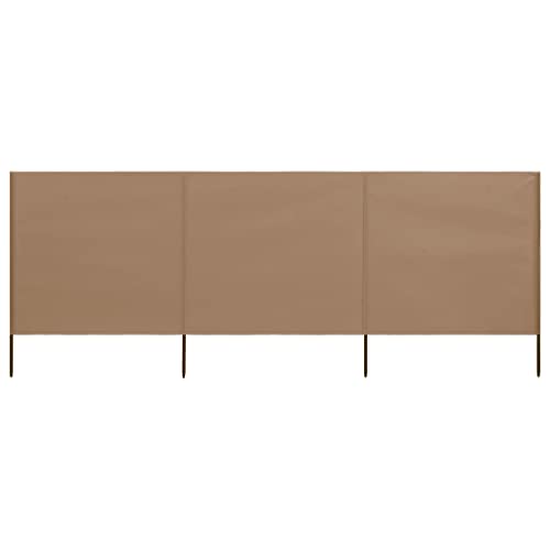 Annlera 3-teiliges Windschutzgewebe 400x160 cm Taupe Senkrechtmarkise Außen Paravent Outdoor Wetterfest Trennwand Garten Balkon Sichtschutz für Garten Terrasse Windschutz Und Privatsphäre Schutz von Annlera