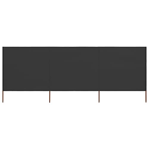 Annlera 3-teiliges Windschutzgewebe 400x80 cm Anthrazit Senkrechtmarkise Außen Paravent Outdoor Wetterfest Trennwand Garten Balkon Sichtschutz für Garten Terrasse Windschutz Und Privatsphäre Schutz von Annlera