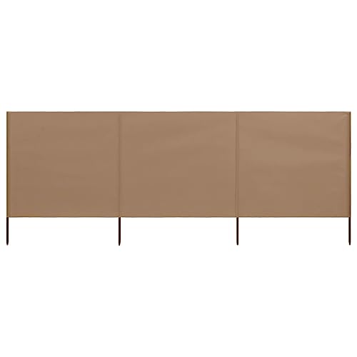 Annlera 3-teiliges Windschutzgewebe 400x80 cm Taupe Senkrechtmarkise Außen Paravent Outdoor Wetterfest Trennwand Garten Balkon Sichtschutz für Garten Terrasse Windschutz Und Privatsphäre Schutz von Annlera