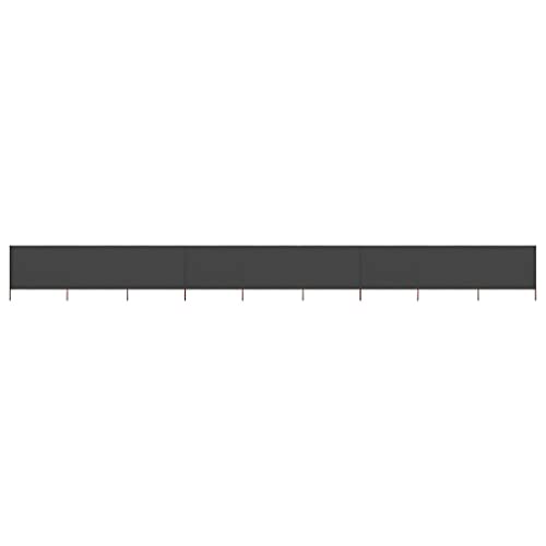 Annlera 9-teiliges Windschutzgewebe 1200x120 cm Anthrazit Senkrechtmarkise Außen Paravent Outdoor Wetterfest Trennwand Garten Balkon Sichtschutz für Garten Terrasse Windschutz & Privatsphäre Schutz von Annlera