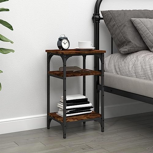 Annlera Beistelltisch 35x30x60 cm Kleiner Tisch Betttisch Couchtisch Klein Side Table Regal Schwarz Büroschrank Sofatisch Fernseher Tisch Schrank Küche Nachttisch Sm Möbel Räuchereiche von Annlera