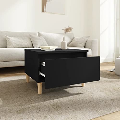 Annlera Beistelltisch 50x46x35 cm Couchtisch Klein Nachtschrank Kleiner Tisch Betttisch Sideboard Holz Side Table Kommode Mit Schubladen Nachttische Sofatisch Kommode Schwarz von Annlera