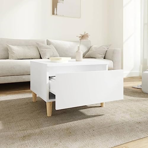 Annlera Beistelltisch 50x46x35 cm Couchtisch Klein Nachtschrank Kleiner Tisch Betttisch Sideboard Holz Side Table Kommode Mit Schubladen Nachttische Sofatisch Kommode Weiß von Annlera