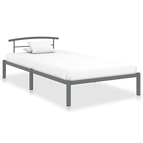 Annlera Bettgestell 210x100x63cm Grau Metall Gästebett Jugendbett Schlafzimmerbett Metallbett Doppelbett Schrankbett Sofa Im Wohnzimmer Lattenrost Boxspringbett Futonbett Polsterbett von Annlera