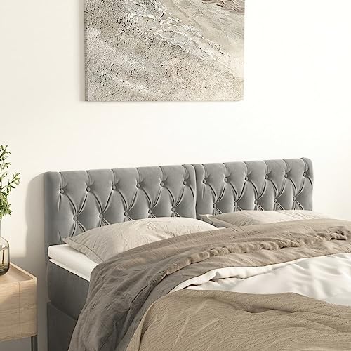 Annlera Bettkopfteil 2 STK. Samt Hervorragende Rückenlehne Betthaupt Bettzubehör Möbelstück für Schlafzimmer Inneneinrichtung Hellgrau 72x7x78/88 cm Annlera Bettkopfteil 2 STK. Samt Hervorragende Rückenlehne Betthaupt Bettzubehör Möbelstück für Schlafzimmer Inneneinrichtung Hellgrau 72x7x78/88 cm von Annlera
