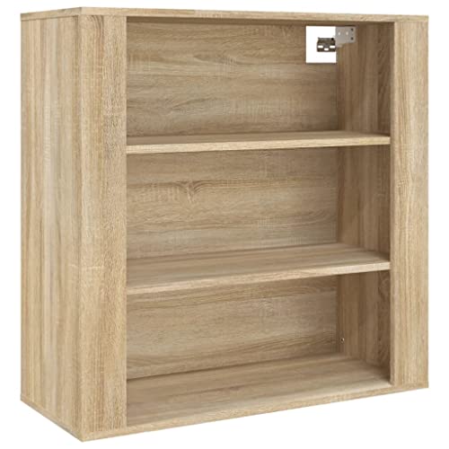 Annlera Hängeschrank Wandschrank aus Holzwerkstoff Beistellschrank Küchenschrank Schwebeschrank Lagerschrank Badschrank Vielseitiger Organizer Eleganten Design Sonoma-Eiche 80x33x80 cm Annlera Hängeschrank Wandschrank aus Holzwerkstoff Beistellschrank Küchenschrank Schwebeschrank Lagerschrank Badschrank Vielseitiger Organizer Eleganten Design Sonoma-Eiche 80x33x80 cm von Annlera