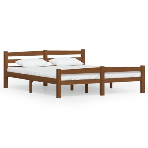 Annlera Massivholzbett Honigbraun Kiefer 160x200 cm Bettgestell Bed Frame Bettrahmen Holzbett von Annlera