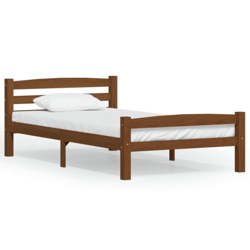 Annlera Massivholzbett Honigbraun Kiefer 90x200 cm Bettgestell Bed Frame Bettrahmen Holzbett von Annlera