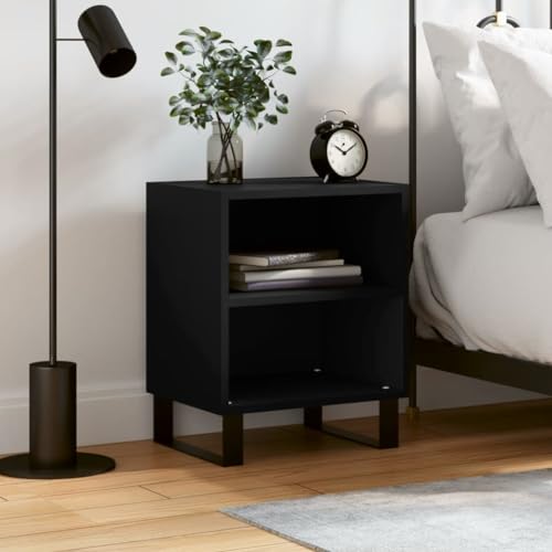 Annlera Nachttisch Schwarz 40x30x50 cm Holzwerkstoff Beistelltisch Schlafzimmer Nachttisch Holz Sideboard Holz Nachtschrank Holz Bedside Table Nachttisch Schmal Nachtkommode Bedroom Furniture von Annlera