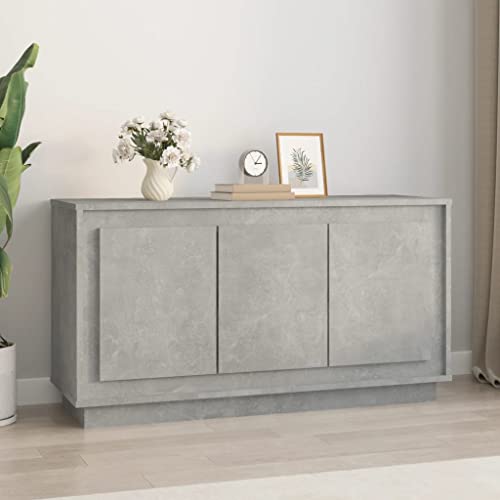 Annlera Sideboard Aufbewahrungsschrank Stilvollen Beistellschrank Buffetschrank Moderne Schrank für Wohnzimmer Schlafzimmer oder Flur Minimalistischen Design Betongrau 102x35x55 cm von Annlera