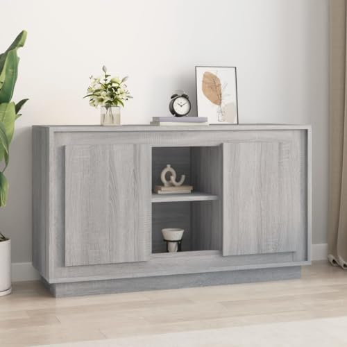 Annlera Sideboard Aufbewahrungsschrank Stilvollen Beistellschrank Buffetschrank Moderne Schrank für Wohnzimmer Schlafzimmer oder Flur Minimalistischen Design Grau Sonoma 102x35x60 cm von Annlera
