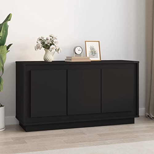 Annlera Sideboard Aufbewahrungsschrank Stilvollen Beistellschrank Buffetschrank Moderne Schrank für Wohnzimmer Schlafzimmer oder Flur Minimalistischen Design Schwarz 102x35x55 cm von Annlera