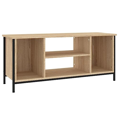 Annlera TV-Schrank TV-Ständer Moderne Fernsehschrank Stereoschrank HiFi-Schrank TV-Möbel TV-Konsole für Wohn- oder Schlafzimmer Stilvollen und Praktischen Design Sonoma-Eiche 102x35x45 cm von Annlera