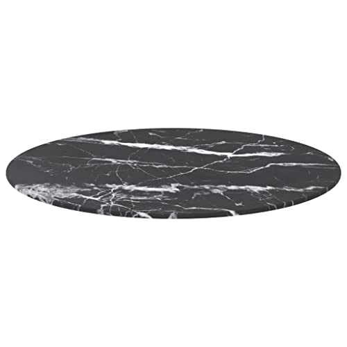 Annlera Tischplatte aus Gehärtetem Glas Runder Desktop Glasplatte Ersatztischplatte Schutzplatte für Esstische Couchtische oder Gartentische Leicht zu Reinigen Schwarz 60x0,8 cm von Annlera