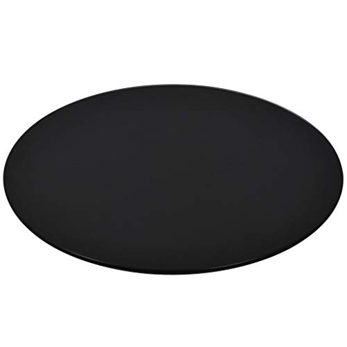 Annlera Tischplatte aus Gehärtetem Glas Runder Desktop Glasplatte Schutzplatte Ersatztischplatte für Esstische Couchtische oder Gartentische Leicht zu Reinigen Schwarz 50x0,8 cm von Annlera