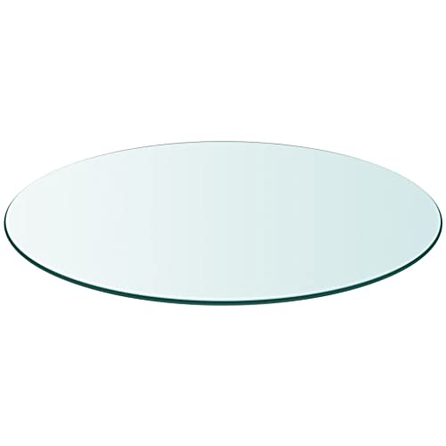 Annlera Tischplatte aus Gehärtetem Glas Runder Desktop Glasplatte Schutzplatte Ersatztischplatte für Esstische Couchtische oder Gartentische Leicht zu Reinigen Transparent 30x0,8 cm von Annlera