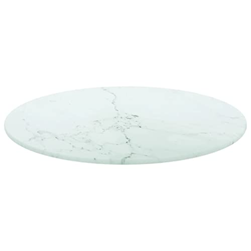 Annlera Tischplatte aus Gehärtetem Glas Runder Desktop Glasplatte Schutzplatte Ersatztischplatte für Esstische Couchtische oder Gartentische Leicht zu Reinigen Weiß 40x0,8 cm von Annlera