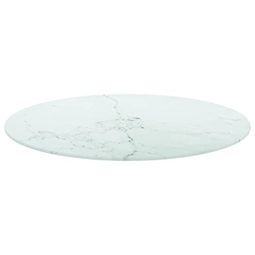 Annlera Tischplatte aus Gehärtetem Glas Runder Desktop Glasplatte Schutzplatte Ersatztischplatte für Esstische Couchtische oder Gartentische Leicht zu Reinigen Weiß 60x0,8 cm von Annlera