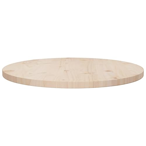 Annlera Tischplatte aus Holz Runder Desktop Dekorplatte Schutzplatte Ersatztischplatte für Esstische Couchtische oder Gartentische Modernes Design Leicht zu Reinigen Braun 60x2,5 cm von Annlera