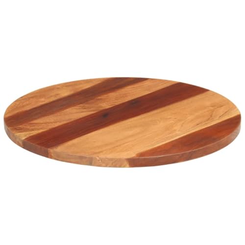 Annlera Tischplatte aus Holz Runder Desktop Schutzplatte Dekorplatte Ersatztischplatte für Esstische Couchtische oder Gartentische Modernes Design Leicht zu Reinigen Braun 60x2,7 cm von Annlera