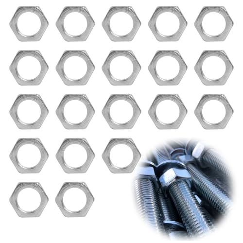 20x Sechskantmutter M10x1 SW12 H.3mm ISO-Feingewinde DIN 13-5, Verzinkter Stahl, Korrosionsschutz, Ideal für Präzisionsverbindungen in Industrie und Handwerk von Annlpoy