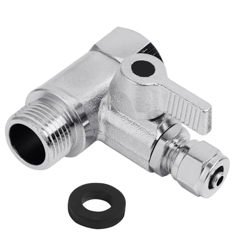 Hochwertiger Wasseranschluss Adapter T-Stück 3/8 X 3/8 X 1/4 Zoll, Messing Wasser Verteiler für Gartenschlauch, Wasserhahn mit Absperrventil, Ideal für Gartenbewässerung, RVs und Boote von Annlpoy