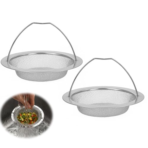 Annlpoy 2 Stück abflusssieb küchenspüle sieb für spülbecken mit Griff waschbecken sieb, spülbeckensieb Rostfrei und Korrosionsbeständig, Verstopfungsschutz für Küchen(11 x 8 x 2 cm) von Annlpoy