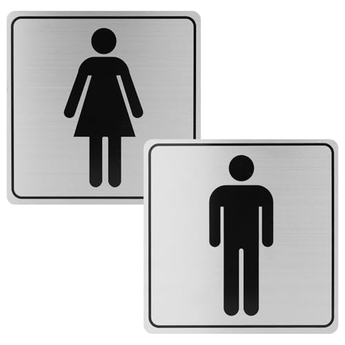 Annlpoy 2 stück Aluminium Schild Türschild wc schild toilettenschild selbstklebend Toiletten Schilder für Damen und Herren, 15x15 ×0.1cm, Kratzfest, toiletten aufkleber schild, Inklusive Montageband Annlpoy 2 stück Aluminium Schild Türschild wc schild toilettenschild selbstklebend Toiletten Schilder für Damen und Herren, 15x15 ×0.1cm, Kratzfest, toiletten aufkleber schild, Inklusive Montageband von Annlpoy