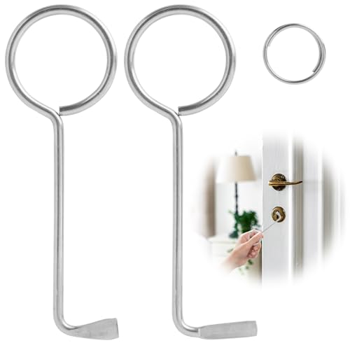 Annlpoy 2pcs bartschlüssel buntbartschlüssel universal türöffnungswerkzeug lock picking tool set zimmerschlüssel, entspricht europäischen Normen, aus poliertem Stahl (Silber) von Annlpoy