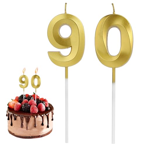 Annlpoy 90th Birthday Number Candles Gold,90th birthday decorations 90. geburtstag,Kuchendekoration Topper für Geburtstagstorte, Jubiläum, Hochzeitsfeier, Feierliche Anlässe, Dekorative Kerzen Annlpoy 90th Birthday Number Candles Gold,90th birthday decorations 90. geburtstag,Kuchendekoration Topper für Geburtstagstorte, Jubiläum, Hochzeitsfeier, Feierliche Anlässe, Dekorative Kerzen von Annlpoy