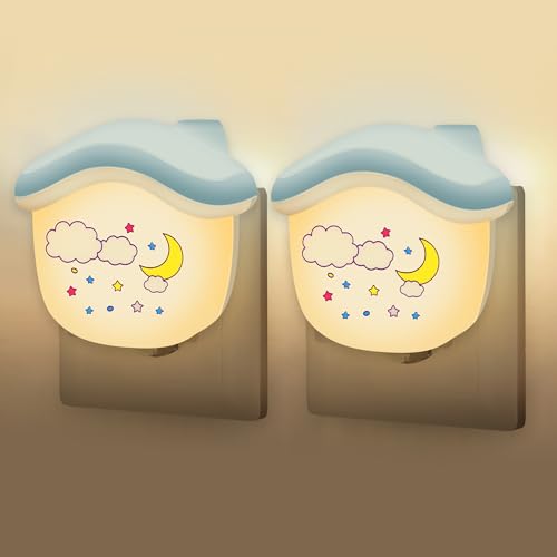 Annmore Kinder Nachtlicht für Steckdose - Dämmerungssensor LED Steckdosenlicht für Schlafzimmer - Orientierungslicht für Gang Keller - 2er Set (Blau) von Annmore