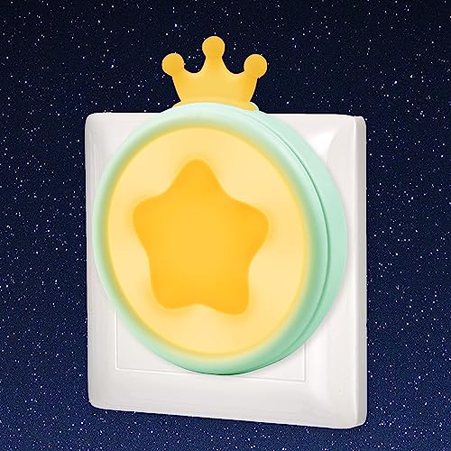 Annmore Nachtlicht Steckdose Kinder Dämmerungssensor Stilllicht Baby Erstausstattung Neugeborene Schlummerlicht Kinderzimmer Wandlicht für Treppen, Eingangsbereich, Flur, Küche (Grün) von Annmore