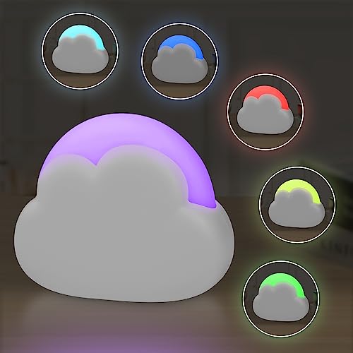 Annmore Nachtlicht Kinder Wolke mit 7 Farben Licht Stilllicht Baby Aufladbar Dimmbares LED Nachtischlampe Kinderzimmer Schlummerlicht mit Timer Tragbares Stimmungslicht, Neugeborene Erstausstattung von Annmore