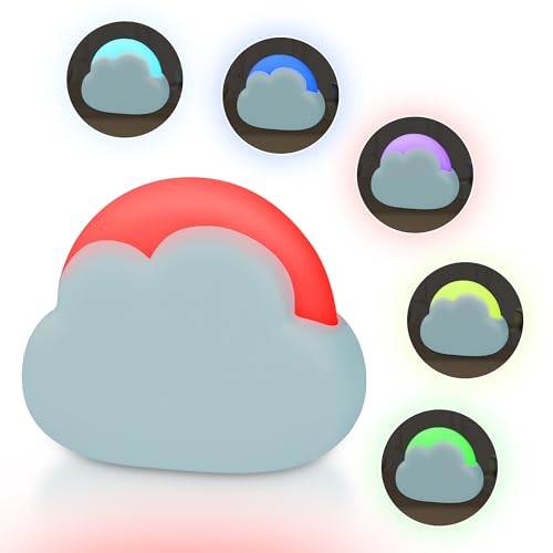 Nachtlicht Kinder Wolke mit 7 Farben Licht Stilllicht Baby Aufladbar Dimmbares LED Nachtischlampe Kinderzimmer Schlummerlicht mit Timer Tragbares Stimmungslicht, Neugeborene Erstausstattung (Blau) von Annmore