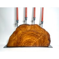 Olivenholz Lichterbogen 55cm Holzkunst Schwibbogen Holz Unikat Handgefertigt Modern Kerzenhalter Kerzenleuchter Mid Century Olivenholz Lichterbogen 55cm Holzkunst Schwibbogen Holz Unikat Handgefertigt Modern Kerzenhalter Kerzenleuchter Mid Century von Anno1799