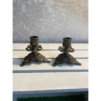 2 Vintage Messing Kerzenhalter Aus Dem 20.jahrhundert/Hergestellt in Italien Edle Heimdekoration Barockes Dekor von AnnodazumalShop