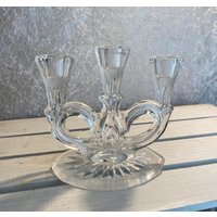 Ein Schöner Kerzenständer/Kerzenhalter Aus Bleikristall Von Beyer, 24% Pbo, Vintage, Dreiflammig, Edle Tischdeko Ein Schöner Kerzenständer/Kerzenhalter Aus Bleikristall Von Beyer, 24% Pbo, Vintage, Dreiflammig, Edle Tischdeko von AnnodazumalShop