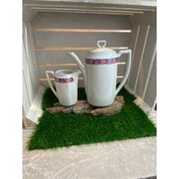 Vintage Kaffeekanne Und Milchkännchen, Ca. 1920-1930, Rosendekor, Vintage, Shabby Chic von AnnodazumalShop