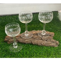 Vintage Treveris Gläser/Likörgläser 3 Stück, Handgeschliffen, Bar Deko, Thekenzubehör Vintage Treveris Gläser/Likörgläser 3 Stück, Handgeschliffen, Bar Deko, Thekenzubehör von AnnodazumalShop