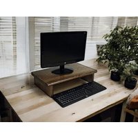 18" Cids Monitor Ständer Eiche 1"Dunkle Walnuss 18 X 11, 25 4, 88 Tv Holz Regal Riser Möbel Schreibtisch Neu von AnnsCreativeCorner