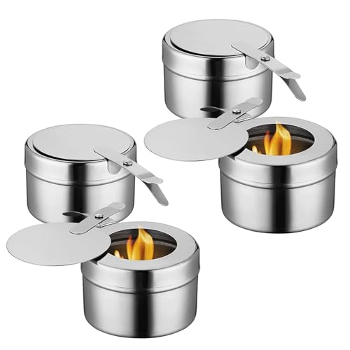 Edelstahl-Chafing-Brennstoffhalter mit Deckel, Chafer-Dosen-Wärmebrennstoffbox, für Buffets, Grillpartys, Chafing-Dish-Buffet (Color : 4 pieces) von Annuod