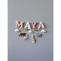 Personalisierte Safari Girlande Handgefertigte Filz Namensgirlande von AnnyBabyDecor
