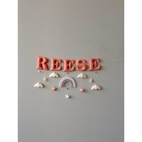 Regenbogen Filz Namensgirlande Personalisierte Kinderzimmer Girlande von AnnyBabyDecor