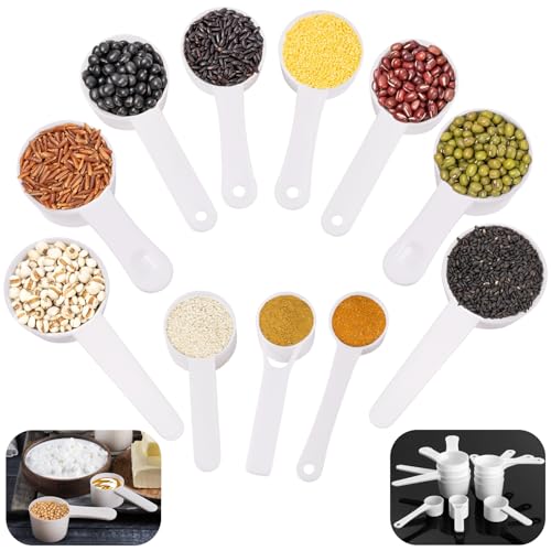 Annyswit 11 Stück Messlöffel Set Dosierlöffel Weiß mit Skala 10ml-60ml, Waschmittel Dosierhilfe, Dosierlöffel für Waschpulver, Proteinpulver, Flüssigkeiten, Portionierlöffel für Küche und Milchpulver Annyswit 11 Stück Messlöffel Set Dosierlöffel Weiß mit Skala 10ml-60ml, Waschmittel Dosierhilfe, Dosierlöffel für Waschpulver, Proteinpulver, Flüssigkeiten, Portionierlöffel für Küche und Milchpulver von Annyswit