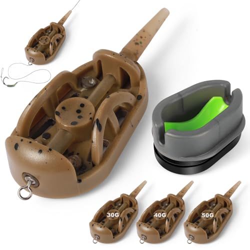 Annyswit 3 Stück /3 Größe Method Feeder Zubehör mit Köderform Set 30/40/50g Karpfen Angeln Feeder mit Inline Blei Feeder Angeln Gewicht Feeder Pellets Karpfenfutter für Grundangeln Angelfutterspender Annyswit 3 Stück /3 Größe Method Feeder Zubehör mit Köderform Set 30/40/50g Karpfen Angeln Feeder mit Inline Blei Feeder Angeln Gewicht Feeder Pellets Karpfenfutter für Grundangeln Angelfutterspender von Annyswit