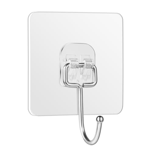 Annysit 30 Stück Klebehaken Extra Stark mit Schaber Haken Selbstklebend 70×70mm Transparente Ohne Bohren Klebehaken Selbstklebend Zum Kleben Wandhaken Wasserdicht für Küche Bad Aufhänger 15kg (max) von Annyswit